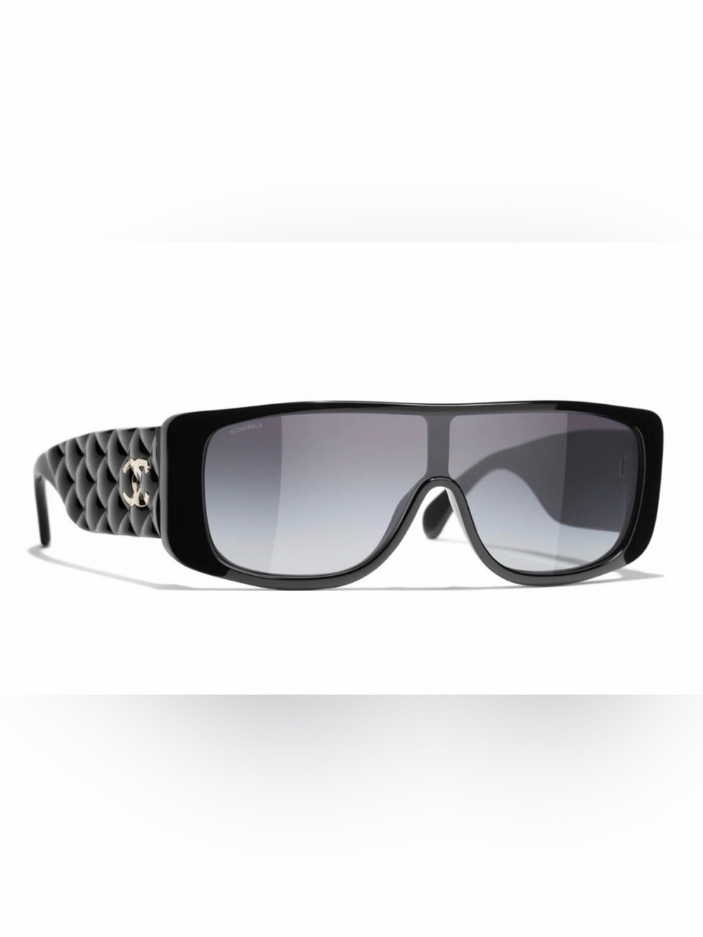 Chanel Shield Sunglasses Black Logo